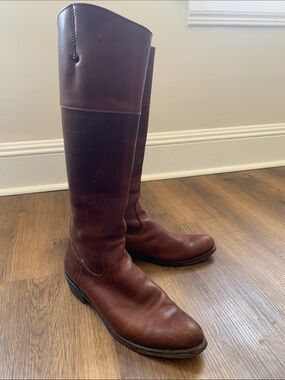 Frye Tall Leather Riding Boots in Brown